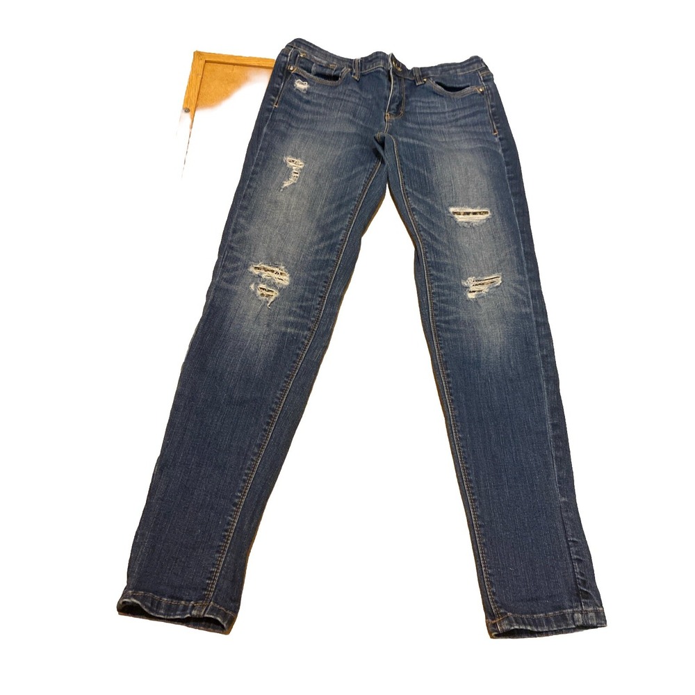 White House Black Market Girlfriend Jeans Size 0 Women's Destroyed Stretch